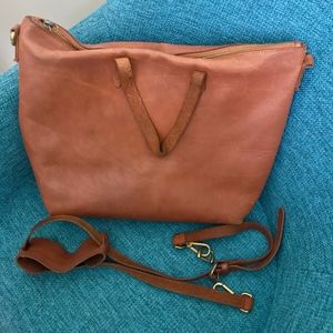 Madewell Zip-Top Leather Transport Bag